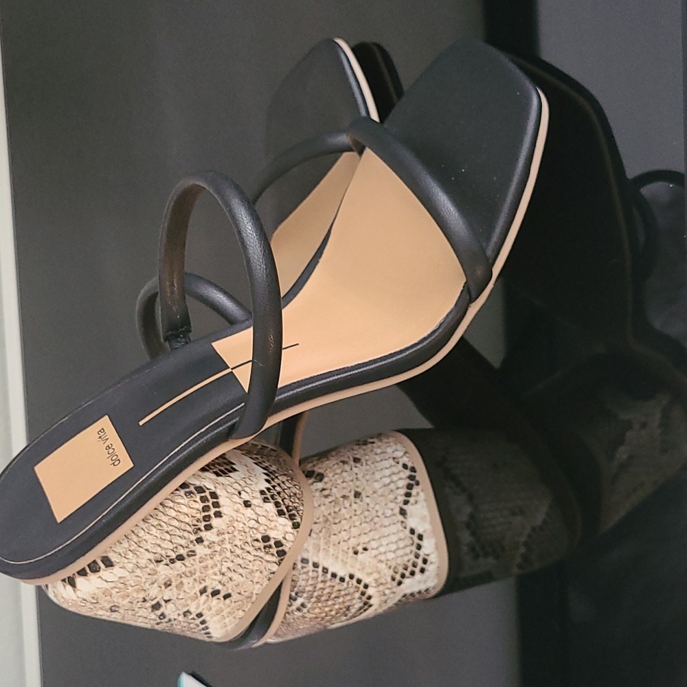 Dolce Vita Black with Snake Skin Look Heels